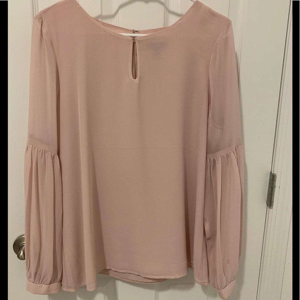Express blush pink blouse with butterfly sleeves